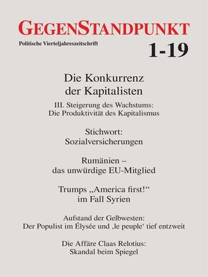 cover image of GegenStandpunkt 1-19